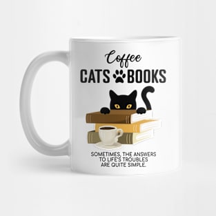 Coffee, Cats and Books Mug